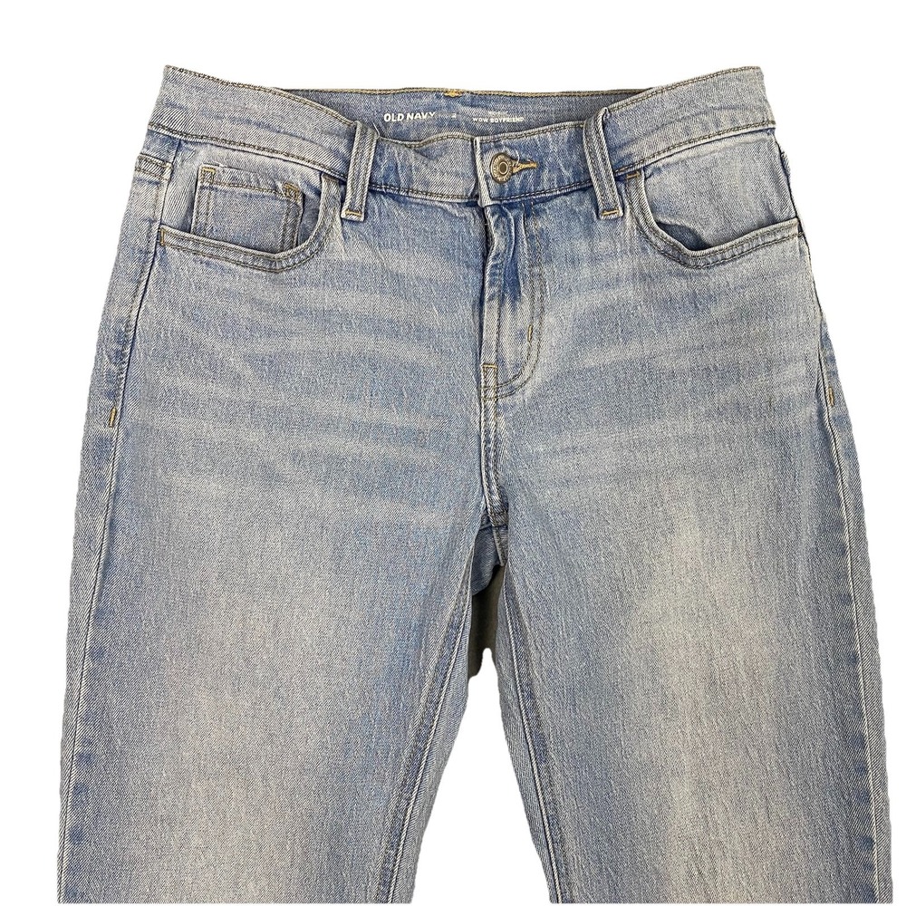 Old‎ Navy Mid Rise Wow Boyfriend Jeans Womens 2 Light Wash Stretch - Picture 2 of 9